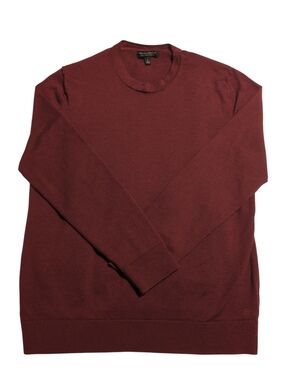 Banana Republic Men's 100%Merino Wool Pullover Crew Neck Sweater Burgundy Size L